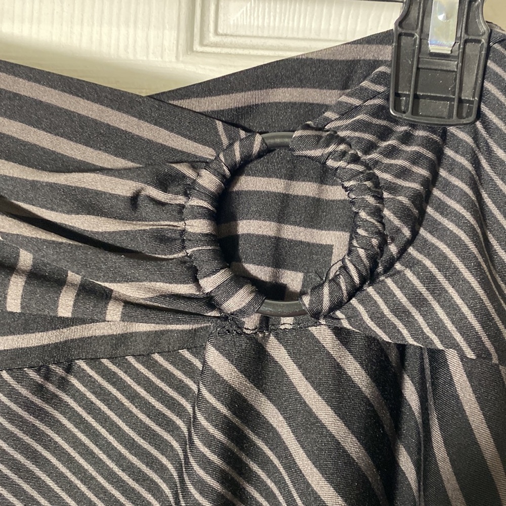 Robert Louis Women’s Maxi Skirt Plus Size 2X Striped Black and Gray Long - Picture 3 of 8
